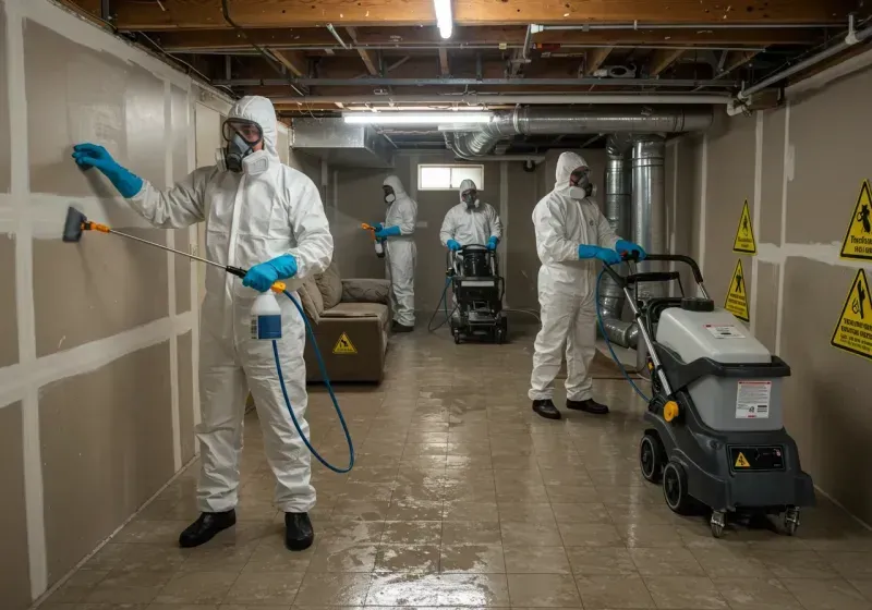 Basement Moisture Removal and Structural Drying process in Sullivan County, PA